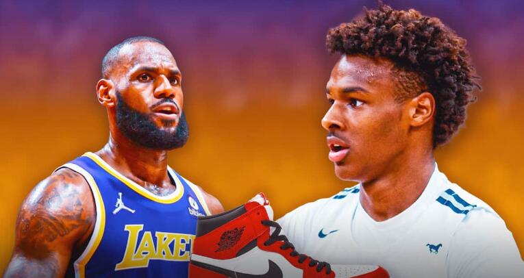 Bronny James forced to give up shoes off feet after losing bet to TikTok star