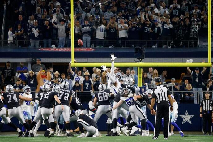 Raiders Beat Cowboys 36-33 in OT on Field Goal After Penalty