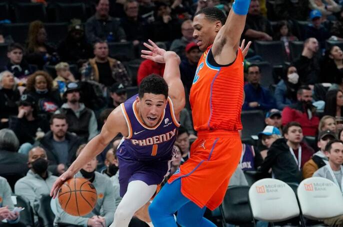 Booker Has 25 Points, Suns Beat Thunder for 8th Straight Win