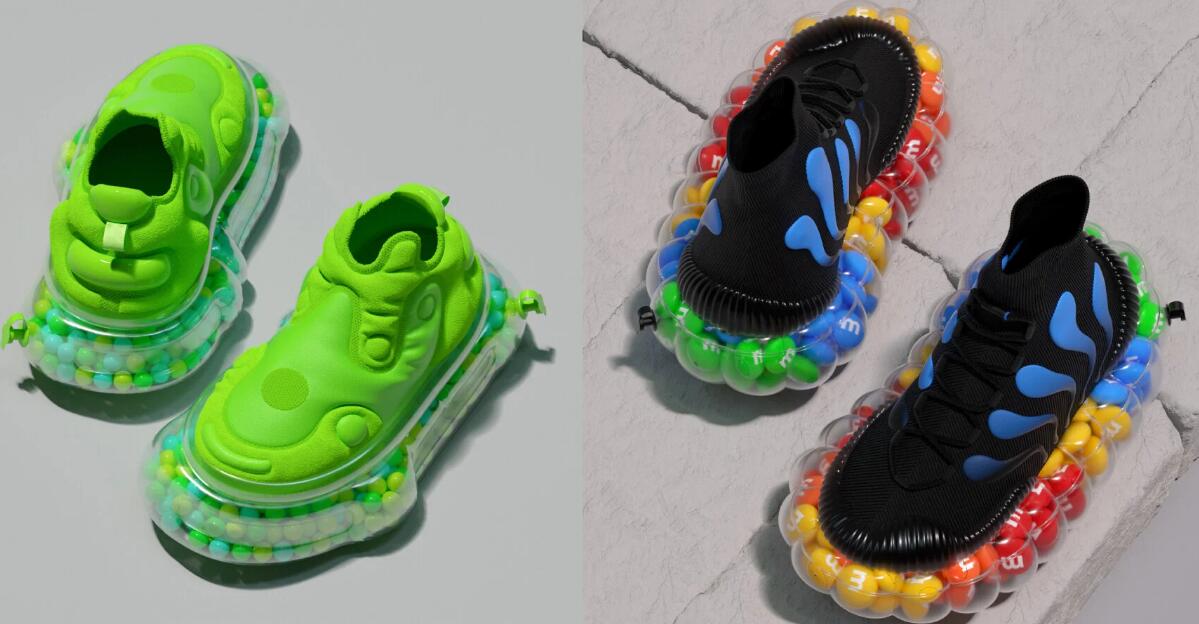 puffy conceptual shoes from UV-Zhu are inspired by inflatables and mutated creatures