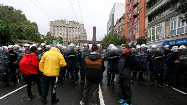 Belgrade police clash with hooligans during Pride march