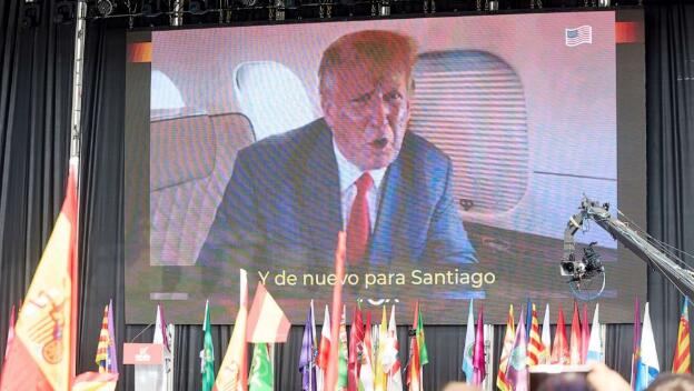 Trump speaks via video at rally of global far-right in Spain