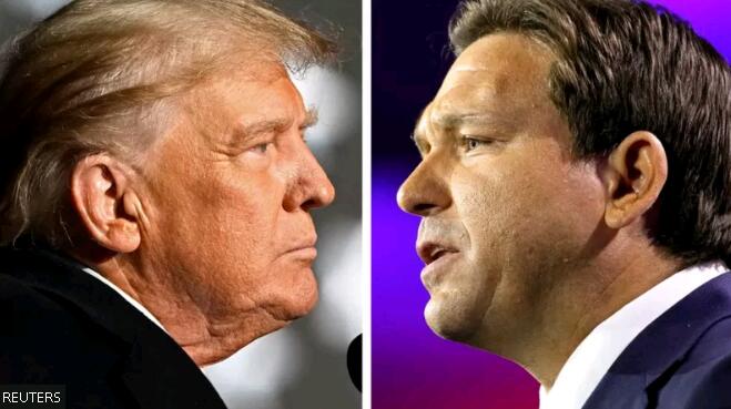 US election: Trump tears into rising Republican rival DeSantis