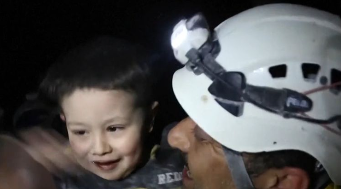 Two-year-old boy pulled out alive after 79 hours under rubble in Turkey