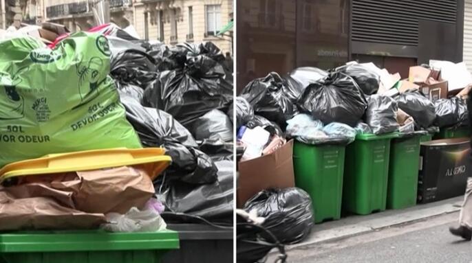 Garbage tarnishes Paris lustre as pension strike continues